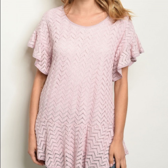 💕 Short Ruffled Sleeve Tunic Top - Picture 2 of 6